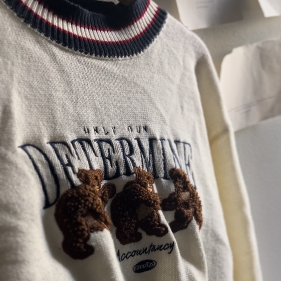 oversized sweater w bear embroidery - Picture 3 of 4